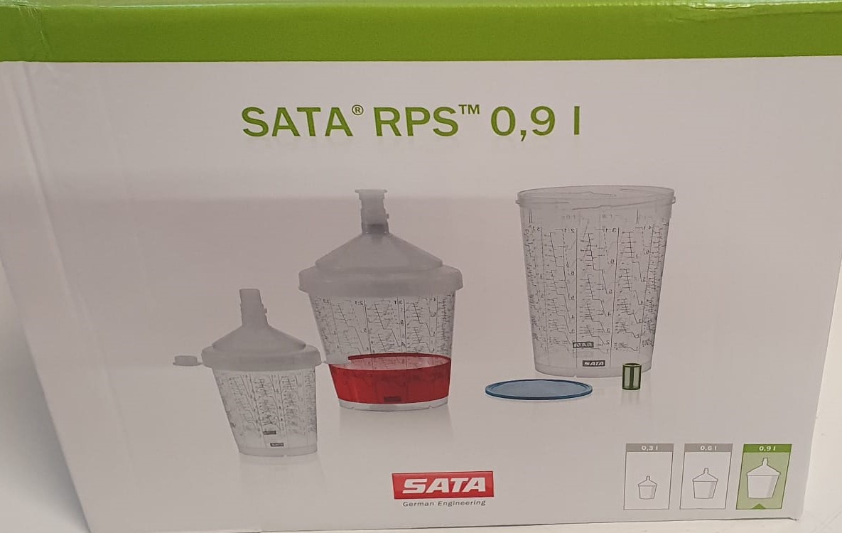 Sata RPS Becher 0,9 ltr. ,125 my mit Deckel und Flachsieb, 40 Stück ...